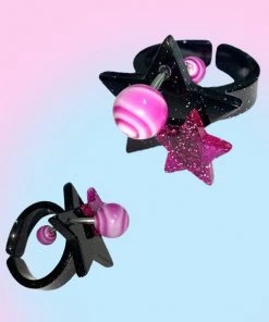 [HURJABOYACC] Seasonless Double Punk Stars Ring_Black
