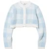Best Sellers [ROCCI ROCCI] Winter 21 Mohair Fuzzy Cropped Cardigan [CLEAR SKY]