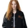 [RUNNING HIGH] FW 21 VINTAGE ARCH LOGO VARSITY JACKET [BLACK]
