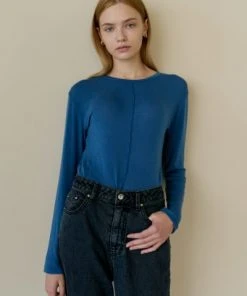 [STEP AROUND] FW 21 DOUBLE LINE STITCHES LOOSE T_BLUE Best Sellers