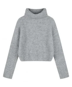 Best Sellers [HIGH SCHOOL DISCO] FW 21 Cookie And Cream Wool Turtleneck Knit Melange