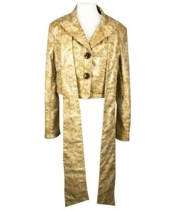 [CODE SHION] Winter 21 Long Ribbon Crop Jacket [beige]