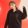 Best Sellers [AQOSTUDIOSPACE] FW 21 AQO BEAR FLEECE HALF ZIP-UP BLACK