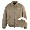 [OY] Winter 21 BACK ZIPPER WOOL BOMBER JACKET-KHAKI BROWN Best Sellers