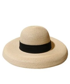 [SLEEPY SLIP] Seasonless [unisex]LORIENT BEIGE WIDE RIBBON HAT Best Sellers