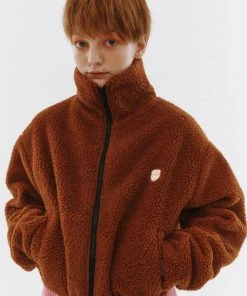 [ROCCI ROCCI] Winter 21 Rose Fleece Highneck Zipup [TEDDY BROWN]