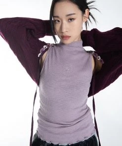 [SETUP EXE] FW 21 Golgi Lettuce-edge Sleeveless Top[Dusty Purple] Best Sellers