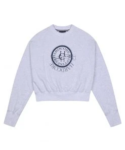 [HARDCORE HAPPINESS] FW 21 Signature Logo Cropped Sweatshirt Melange Gray Best Sellers