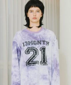 [13MONTH] FW 21 TIE DYE LONG SLEEVE T-SHIRT (PURPLE)