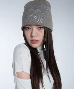 Best Sellers [SETUP EXE] Seasonless Crystal Cubic Logo Beanie [Cocoa]