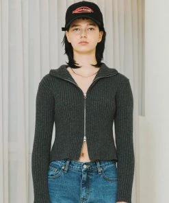 [13MONTH] FW 21 HIGH NECK ZIP UP SWEATER (CHARCOAL) Best Sellers