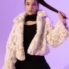 [BABLETWO] FW 21 Leopard Crop Fur Jacket (WHITE)