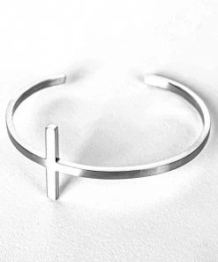 [SSY] Seasonless S SY CROSS BANGLE BRACELET (SURGICAL STEEL)