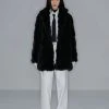 [NACHE] Winter 21 FAKE FUR HALF COAT (UNISEX)-BLACK