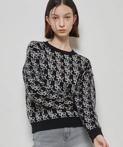 [LUV IS TRUE] Winter 21 LOGO PATTERN KNIT(BLACK)