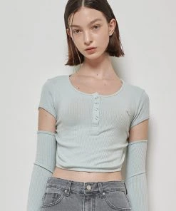 Best Sellers [LUV IS TRUE] FW 21 SNAP LONGSLEEVE(MINT)