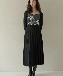 [REMANTIST] FW 21 Classic Pleated Long Skirt (black)