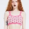 Best Sellers [CRANK] Winter 21 FLOWER KNIT BUSTIER_PK