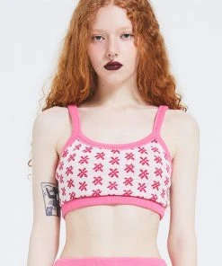 Best Sellers [CRANK] Winter 21 FLOWER KNIT BUSTIER_PK