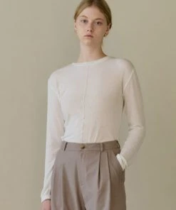 [STEP AROUND] FW 21 DOUBLE LINE STITCHES LOOSE T_IVORY Best Sellers
