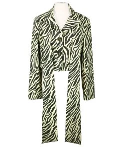 [CODE SHION] Winter 21 Long Ribbon Crop Jacket [ivory/black]