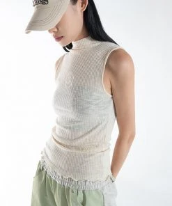 [SETUP EXE] FW 21 Golgi Lettuce-edge Sleeveless Top[Ivory]