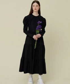 Best Sellers [GOCORI] FW 21 DELICATE TIERED DRESS - BLACK
