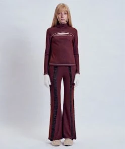 [ODLYWORKSHOP] FW 21 Brown And Purple Cut-off Turtleneck Best Sellers