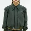 [ANOTHER YOUTH] Winter 21 Wave Leather Bomber - Deep Green