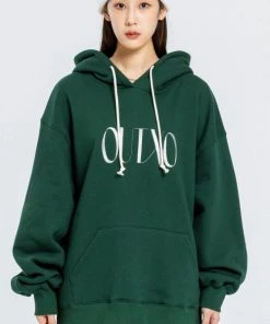 [OUTXO] Winter 21 Outxo Logo Hoodie Green Best Sellers