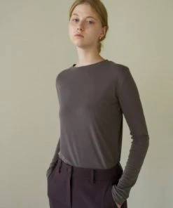 [STEP AROUND] FW 21 SLIM-FIT MODAL BASIC T_BROWN