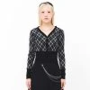 [FEVERMINUTE] FW 21 MINUTE ARGYLE SLIM CROP CARDIGAN