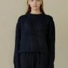 Best Sellers [STEP AROUND] FW 21 [ITALY] FINE ALPACA CROP TOP_NAVY
