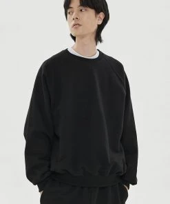 Best Sellers [HAVEOFFDUTY] FW 21 RAGLAN HEAVY WEIGHT SWEATSHIRTS(BLACK)
