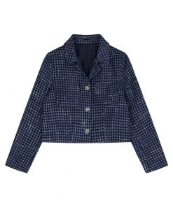 [HARDCORE HAPPINESS] FW 21 Tweed Short Jacket Navy Best Sellers