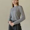 Best Sellers [STEP AROUND] FW 21 DOUBLE LINE STITCHES LOOSE T_GREY
