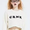 Best Sellers [CRANK] Winter 21 FLEECE LOGO CROP KNITWEAR_IV