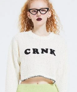 Best Sellers [CRANK] Winter 21 FLEECE LOGO CROP KNITWEAR_IV