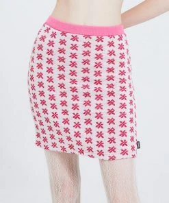 [CRANK] Winter 21 FLOWER KNIT SKIRT_PK