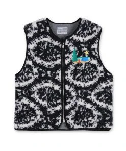 YOUTH BATH Best Sellers [YOUTHBATH] FW 21 PATTERN FLEECE VEST_BLACK