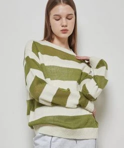 [LUV IS TRUE] FW 21 STRIPE KNIT(GREEN) Best Sellers