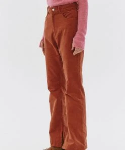 [ROCCI ROCCI] Winter 21 Corduroy High-waist Bootcut Pants [BRICK]