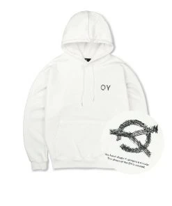 [OY] FW 21 SKETCH LOGO HOODIE-WHITE Best Sellers