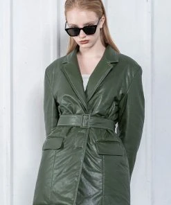 UNORMAL Best Sellers [UNUSUALNORMAL] FW 21 REVERSE LEATHER PADDING JACKET _ KHAKI