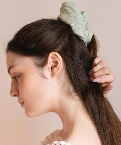 [LOMBRILLANT] Seasonless Mint Tweed Big Scrunch