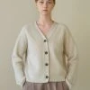Best Sellers [STEP AROUND] FW 21 MERINO WOOL CROP REGLAN CARDIGAN_SAND