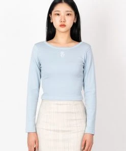 [SPUNKY] FW 21 CROP LOGO TEE (SKY BLUE)