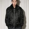 Best Sellers [FLAREUP] Winter 21 Fur MA-1 Flight Jacket - Black (FU-027)