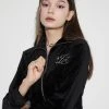 [LUV IS TRUE] Winter 21 VELVET ZIP UP(BLACK)