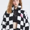 Best Sellers [CRANK] Winter 21 CHECKER FLEECE JUMPER_BK